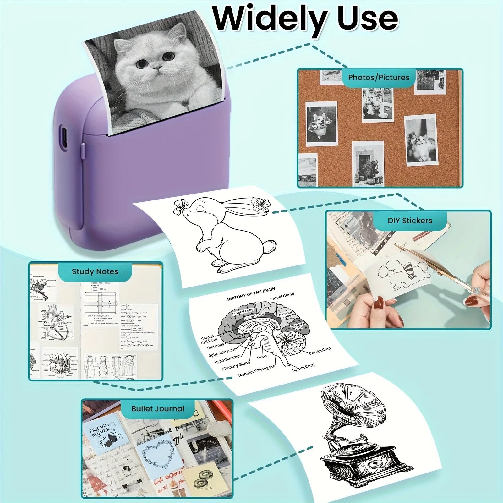 Portable Thermal Printer - Instant Printing, Compatible with iOS/Android, for Photos, Labels, Notes & More - Great Gift for Than