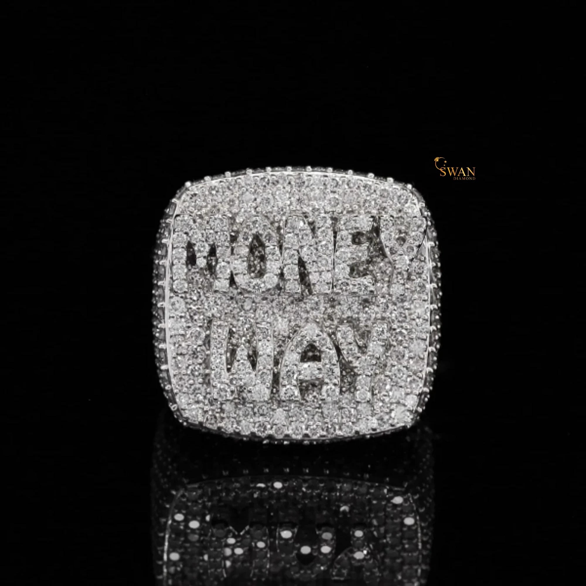 Stylish 10K Solid Gold IGI Certified Lab Grown Diamonds Fully Iced Out Hip Hop Party Ring for Men's Trendy Fashion