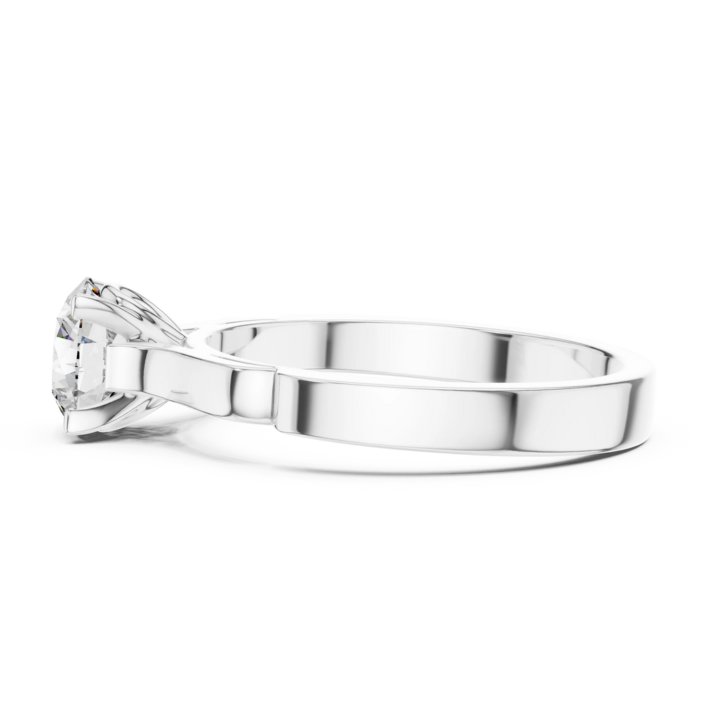 Wholesale 1ct Lab Grown Diamond Ring | 925 Sterling Silver | EF-VS1-2 | 4 Triangle Prongs Round Diamonds | Customizable Ring