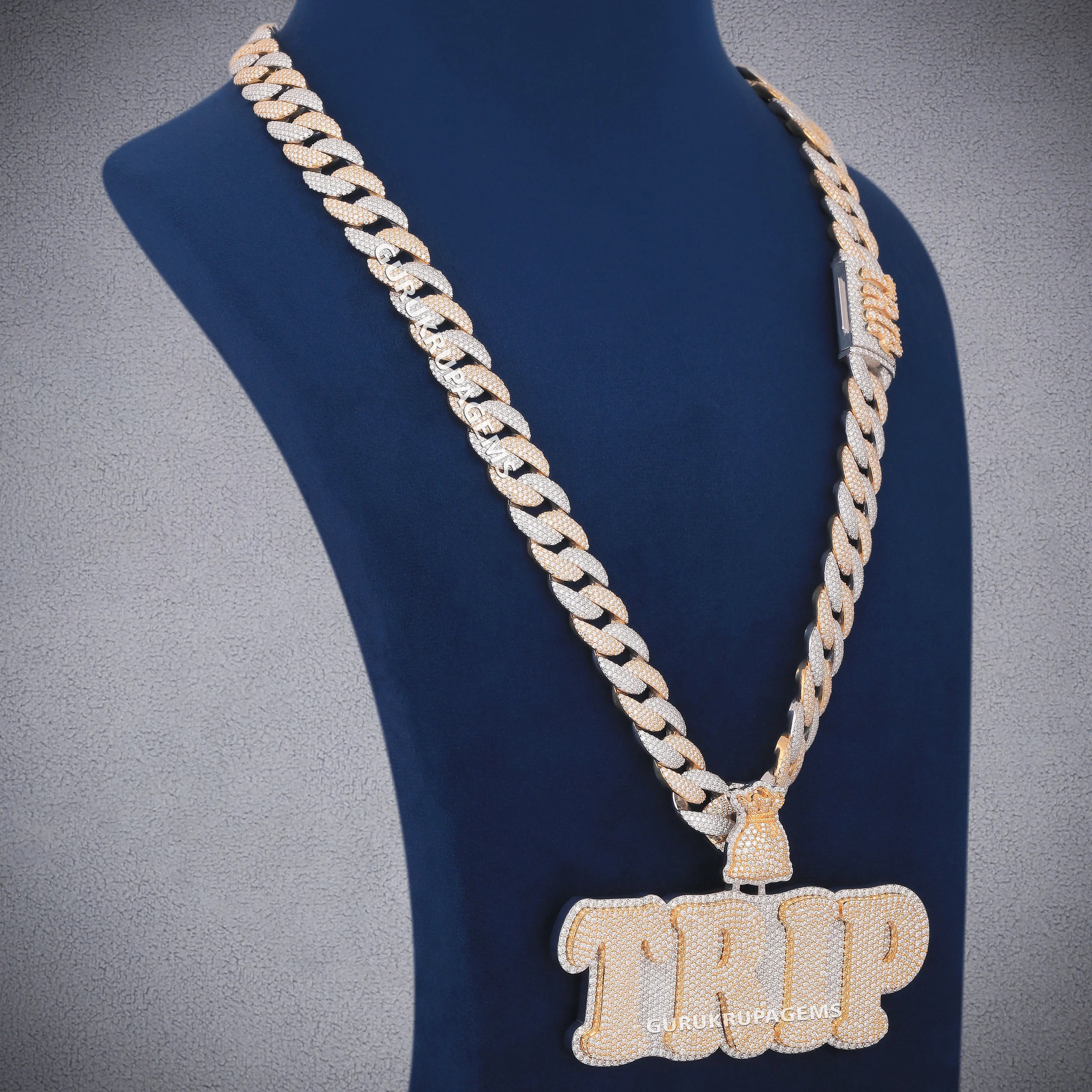 High Quality Hand-made Custom Hip Hop Pendant Necklace Iced Out Fashion 925 Silver VVS Moissanite Name Letter Pendant Mens