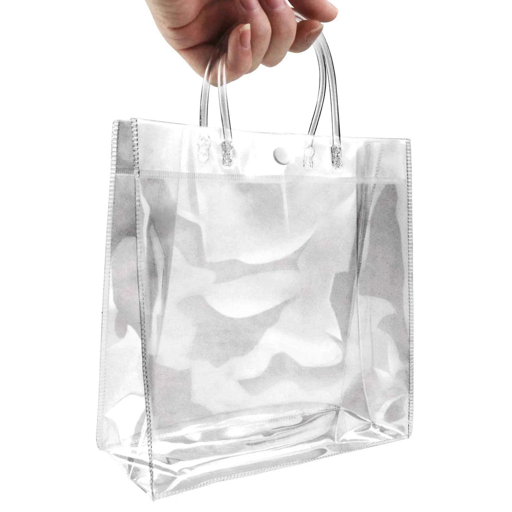 20-Pack Clear Plastic Gift Bags with Handles - Reusable PVC Party Favor Bags for Birthday, Wedding, Christmas, Mother's Day