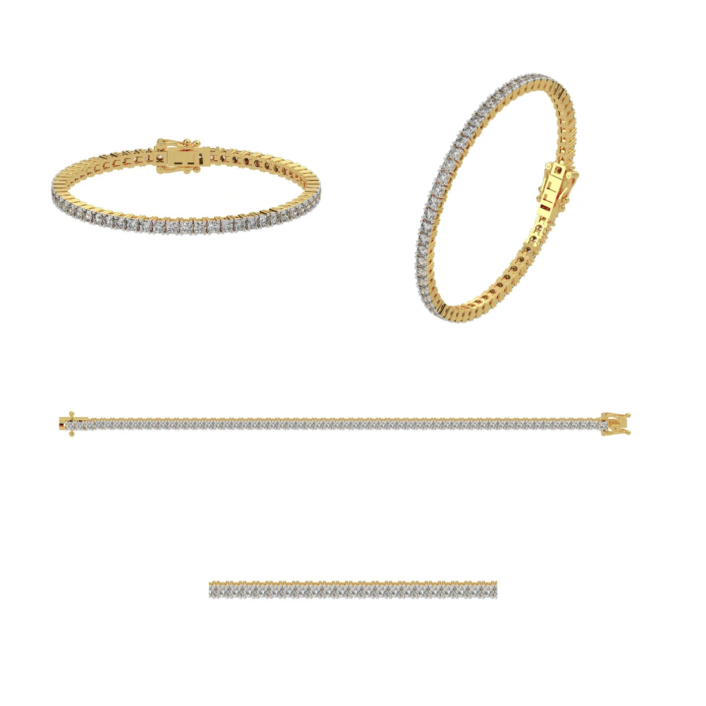 Women's 4.78Ct VS Clarity E Color Lab Grown Brilliant Cut Diamond Tennis Bracelet 14K Solid Gold IGI Certified Bangles for Gifts