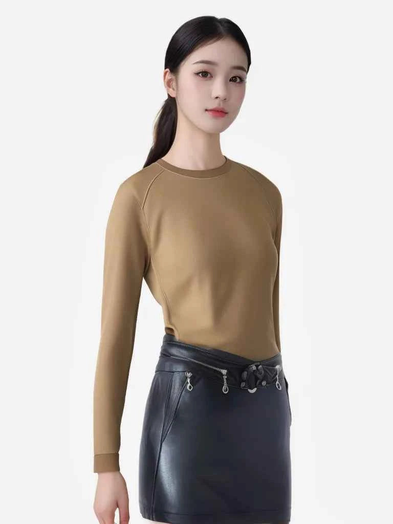 Women's Black Leather Micro Mini Skirt with Zippers Fashionable Mini Skirt for Women