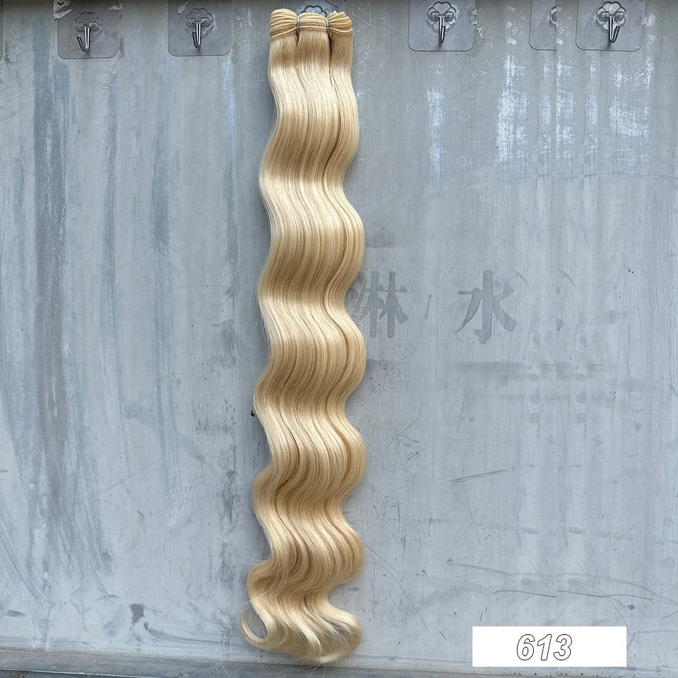 Magicae 30Inches 200G Piano Blonde SP12/16/613 Ombre Brown 6# Body Wave Bundles High Temperature Synthetic Hair Extensions