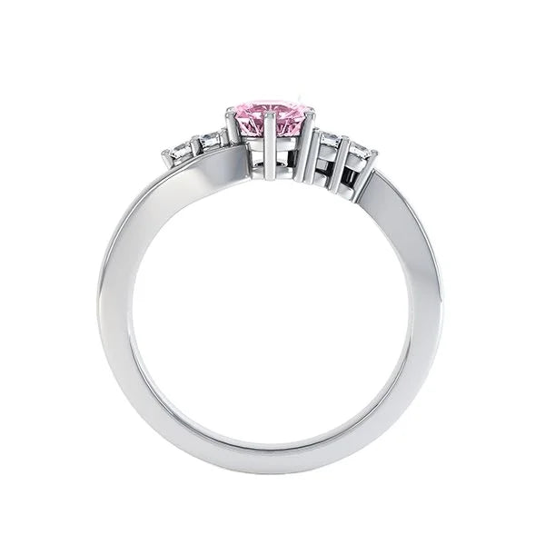 Pink Diamond Round Brilliant Cut Lab Grown IGI Certified White Gold Colored VS1-2 Clarity Excellent Polish Women's Mohs 10