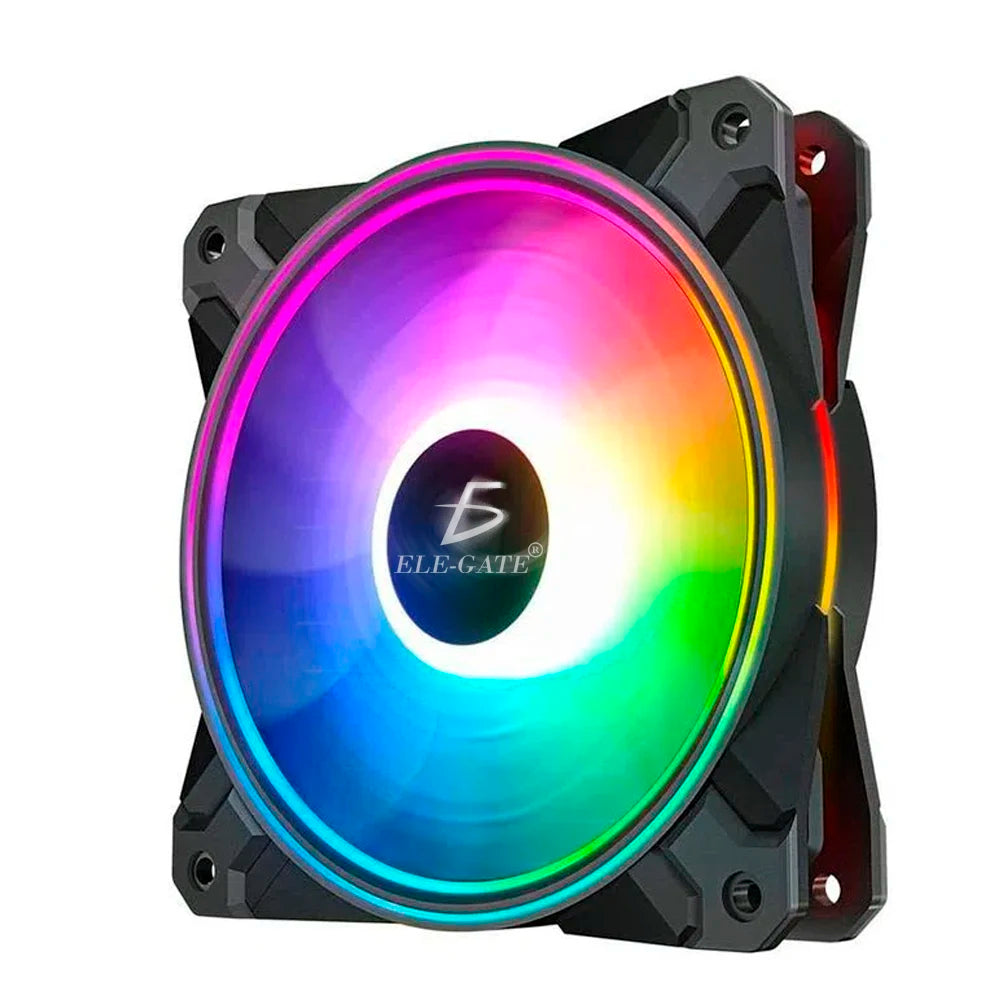Quiet 120mm RGB LED Gamer CPU Fan with 4pin Connector 37.8CFM Airflow 1200 RPM Max Speed for Computer Case Heatsink