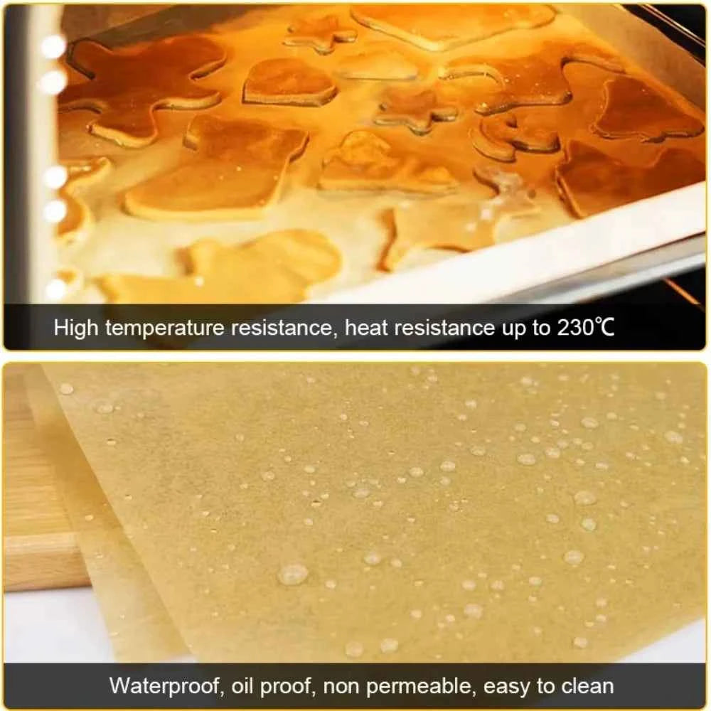 100Pcs Parchment Paper Baking Sheets Non-Stick Precut Baking Parchment Baking Paper Will Not Curl Burn Wax Paper