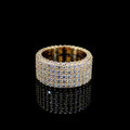 High Quality 925 Sterling Silver Micro Pave Round Cut Unisex Eternity Ring 5 Rows Hip Hop Style Moissanite for Gift PartyWedding