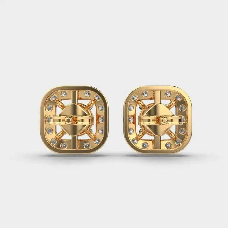 1.2 Carat Solitaire Brilliant Cut Diamond Studs Finest Stylish Cut Solid Gold Rhodium Plated Classic Lab Grown Diamond
