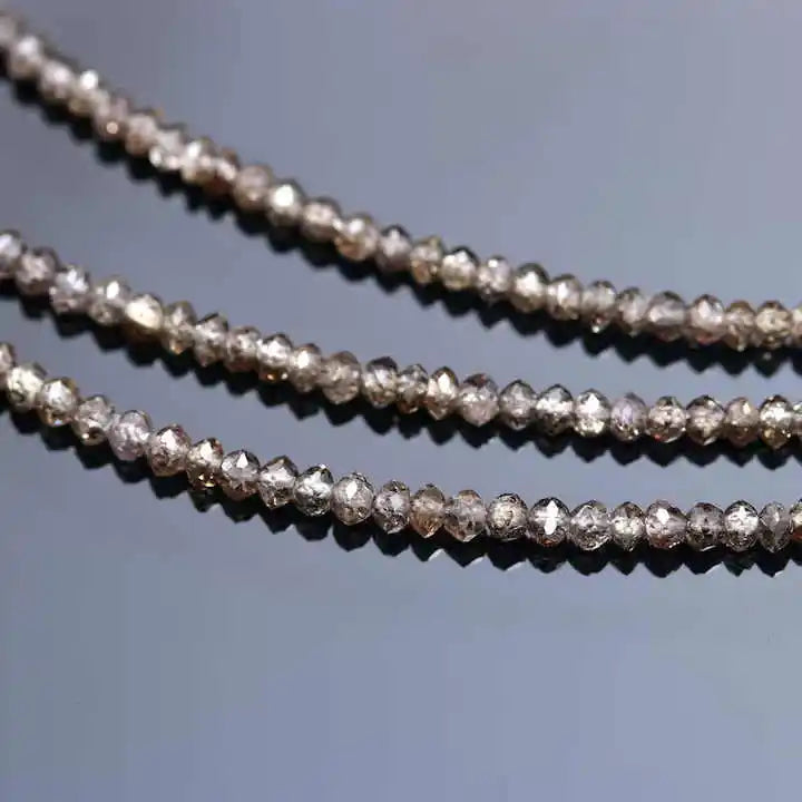 Natural Champagne Diamond Rondelle Beads Strand Faceted Loose Beads Jewelry Making 15 Inch Wholesale Top Grade Gemstone
