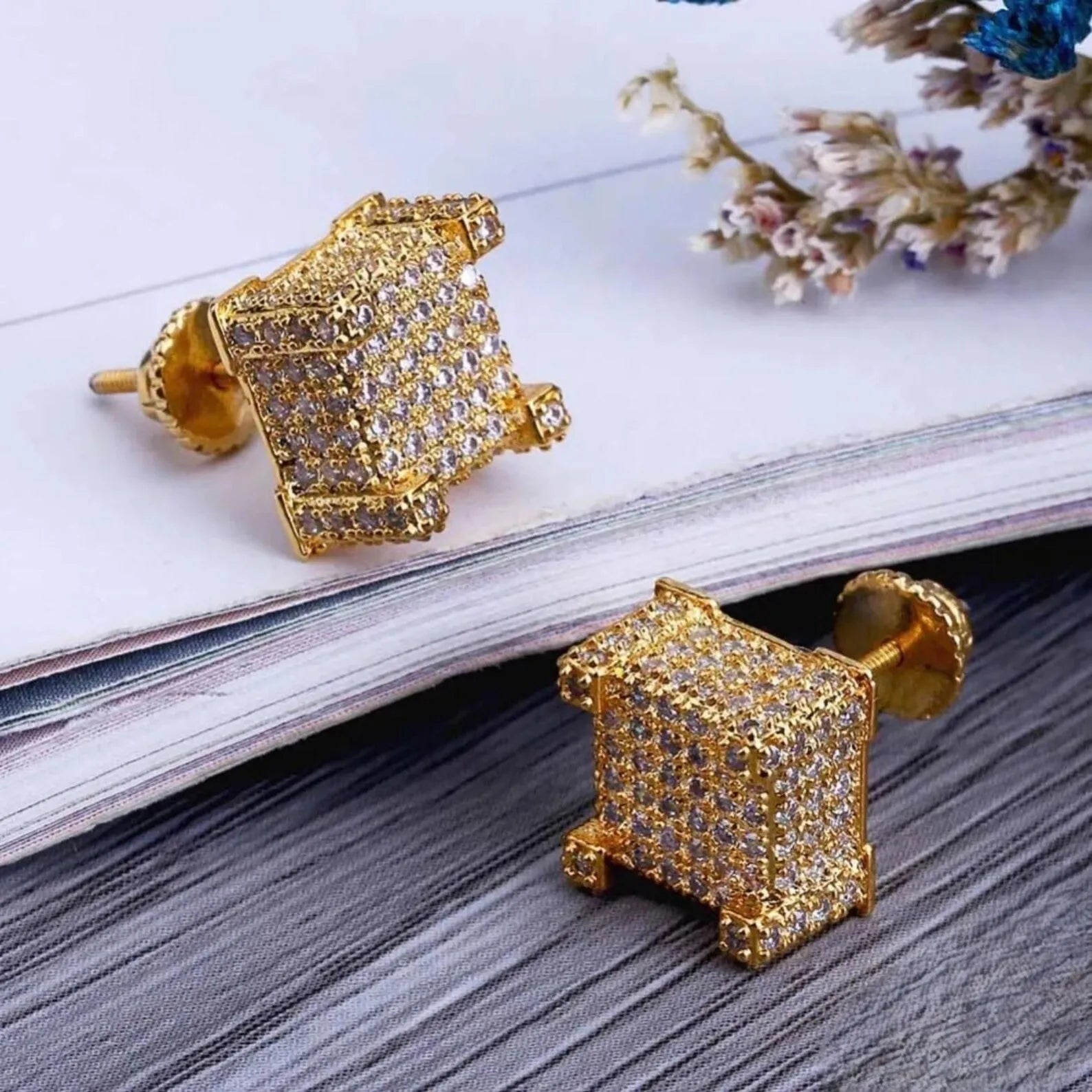 VVS diamond Jewelry IGI Certified Diamond Moissanite Earrings 14k Gold Cute Style Channel Set Stud Earrings For Women