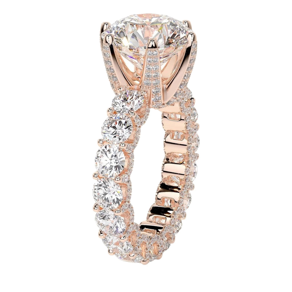 Women's Luxury Lab-Grown Diamond Engagement Rings Iced Wedding Rhodium Plated 14K/18K Sterling Silver Classic Certified