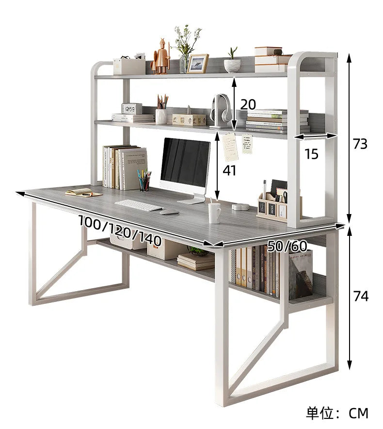 Computer Study Desk With Storage Bookshelf Office Workstation Organizer Desk for Home Students Professionals Length 100/120cm