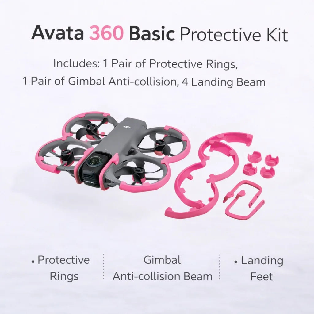 DJI Avata 360 Lightweight Full Protection Kit No Vision Blocking, No Panoramic Interference, Super Snug Fit, ABS 360° Armor