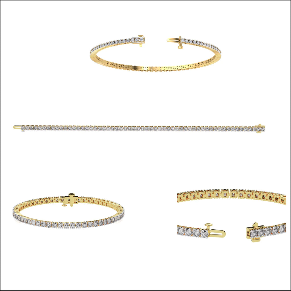 Trendy VS Clarity Lab Grown 7.51 Ct Diamond Bracelet for Women 10K Gold Classic Bangles with EF Color