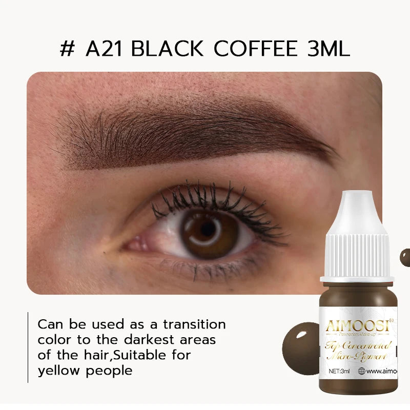 AIMOOSI Professional Microblading Pigment for Nano Brows | REACH Certified Permanent Makeup Tattoo Ink for PMU Artist | 3ml