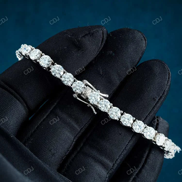 USA Warehouse Local Stock 5mm 7Inch Tennis Bracelet 925 Silver Gold Plated Hip Hop Iced GRA Moissanite Sparkling