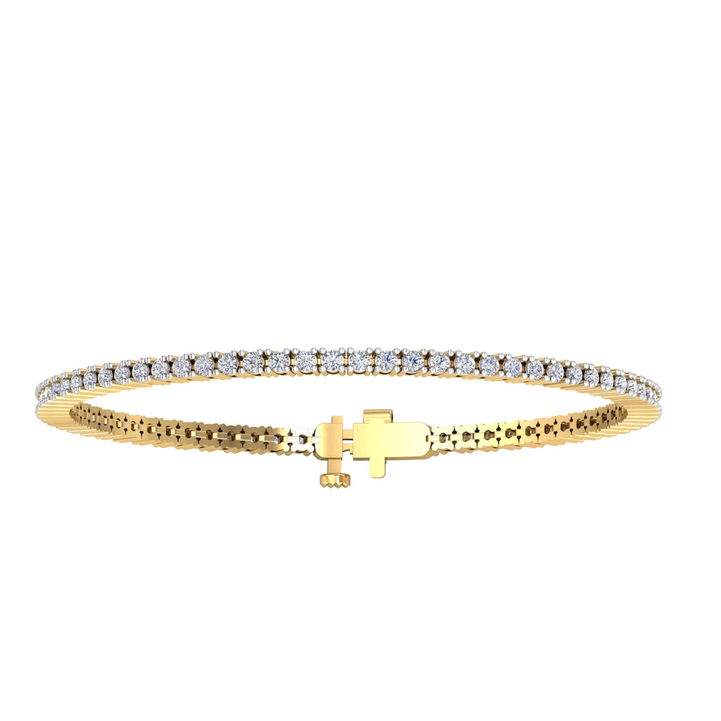 Trendy VS Clarity Lab Grown 7.51 Ct Diamond Bracelet for Women 10K Gold Classic Bangles with EF Color