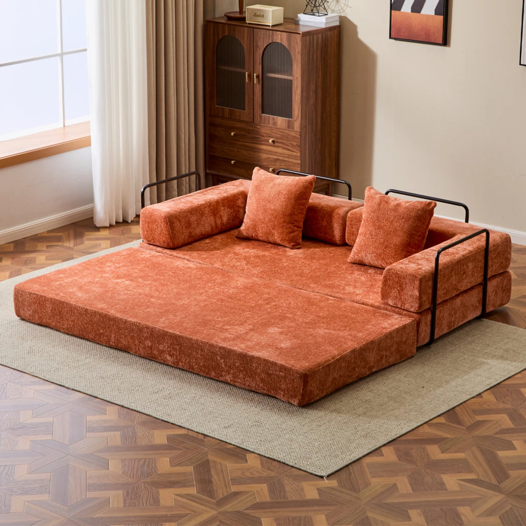 US Warehouse Modular Sofa Foldable Sofa Bed Small Apartment Fast Delivery Lightweight Modern Design