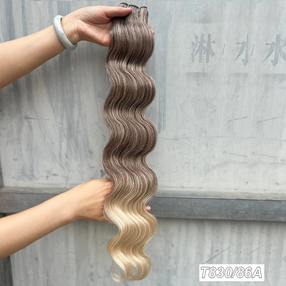 Magicae 30Inches 200G Piano Blonde SP12/16/613 Ombre Brown 6# Body Wave Bundles High Temperature Synthetic Hair Extensions