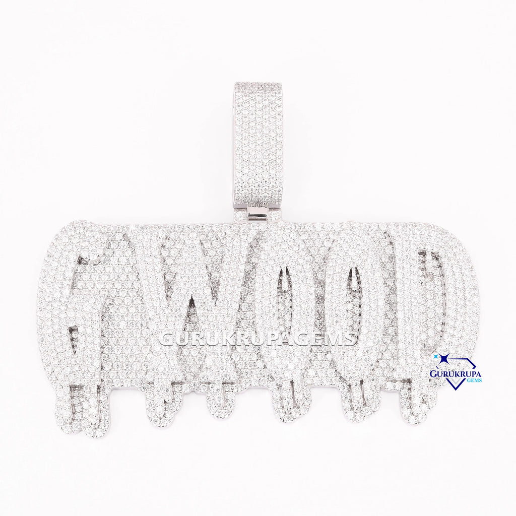 Custom VVS Iced Out Hip Hop Letter Pendant 925 Sterling Silver Dazzling VVS Lab Grown Diamond Pendant Jewelry
