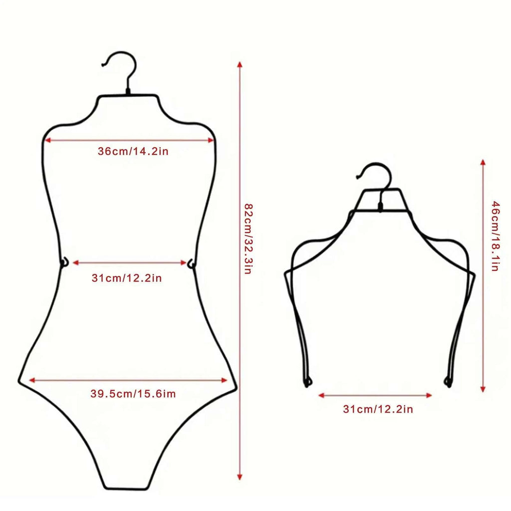 Body Shape Lingerie Hanger Foldable Durable Closet Organizer Swimsuit Hanger for Closet for Stores Boutiques Show Window Bedroom