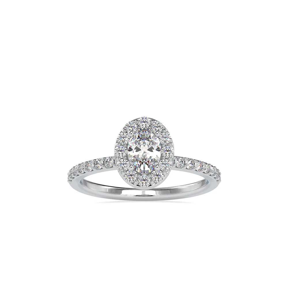 Hot Selling Oval Cut Lab Grown Diamond Engagement Ring High Quality Silver Plated Luxury Jewelry 29 Stones VS-VVS Clarity