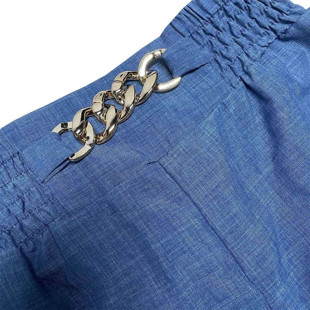 High Waist Solid Color Wide Leg Pants Summer Chic Loose Elegant Metal Flared Pant Office Ladies Straight Holiday Women Trousers