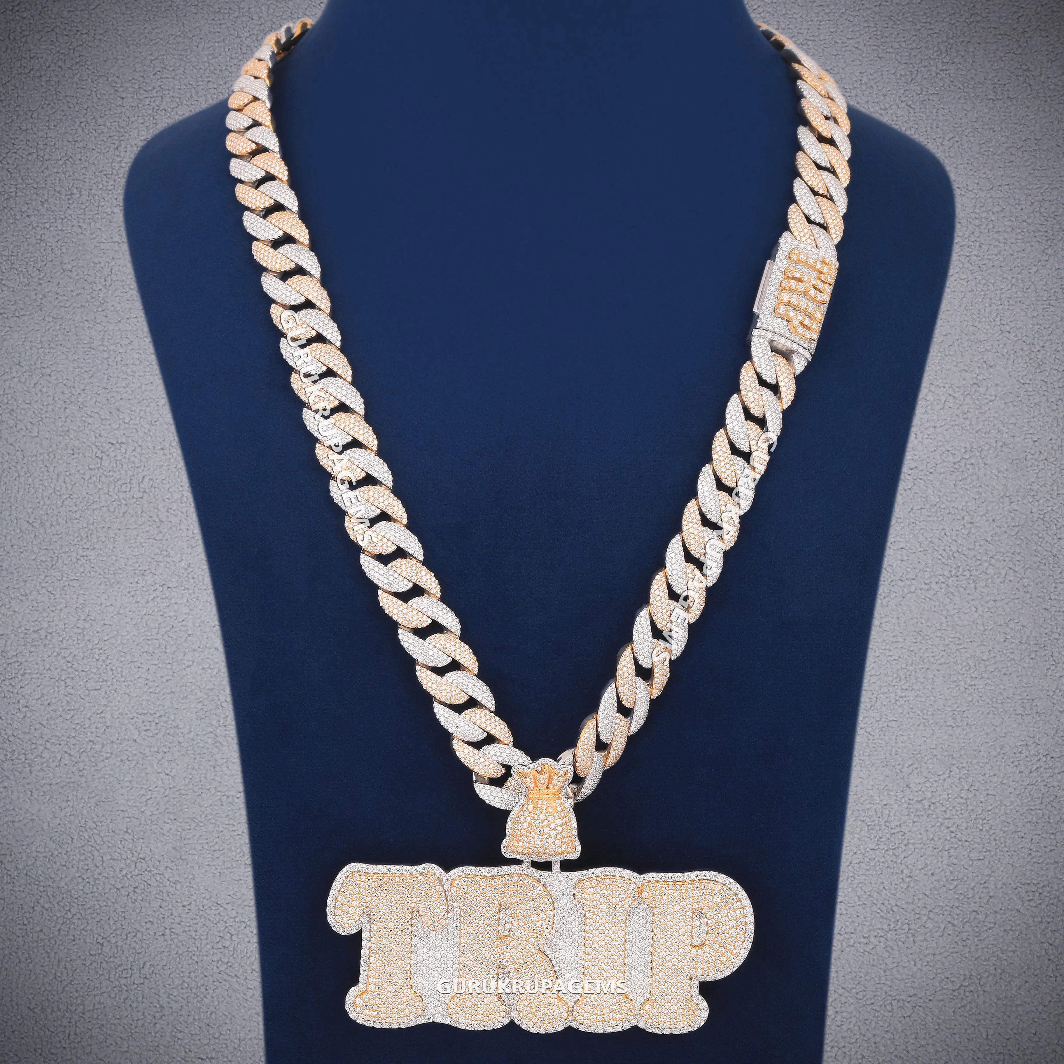 High Quality Hand-made Custom Hip Hop Pendant Necklace Iced Out Fashion 925 Silver VVS Moissanite Name Letter Pendant Mens
