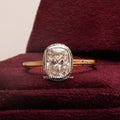 14 Kt Yellow Gold Rhodium Plated Solitaire Ring Women Brilliant Cushion Cut Diamond 2.5 CT VVS Clarity DEF Color Wedding