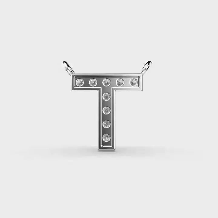 Unisex T-Shaped Classic Style Moissanite Stone Pendant Sterling Silver Gold-Plated Fine Jewelry Sets Engagement Diamond Party