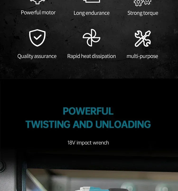 Makita DTW285 high torque impact wrench, wireless rechargeable handheld wrench, 18V lithium battery multifunctional tool