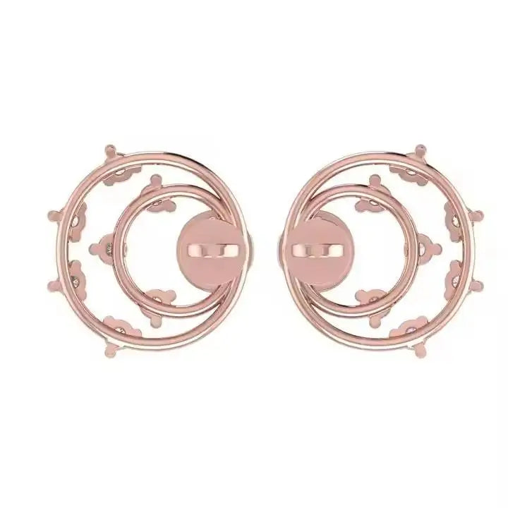 Luxira Customized Rose Gold Lab Grown Diamond Earrings Rhodium Plated IGI Certified Classic Style Anniversary Engagement Gift