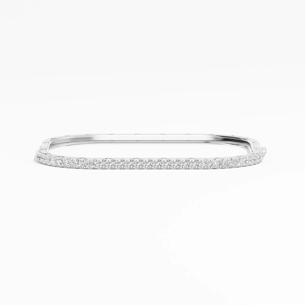 Best Seller Women's Diamond Bracelet Bangle Elegant 1.98 Ct Cut Rhodium Plated 14K/18K Solid Gold Handcrafted Jewelry Most
