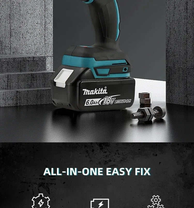 Makita DTW285 high torque impact wrench, wireless rechargeable handheld wrench, 18V lithium battery multifunctional tool