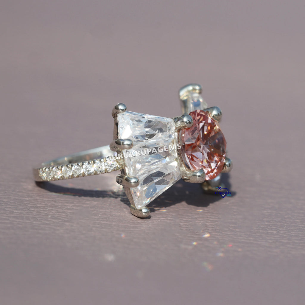 VVS Clarity 1 CT Diamond Brilliant Cut Prong Setting Rhodium Plated Solitaire Ring 925 Sterling Silver White Gold Classic Design