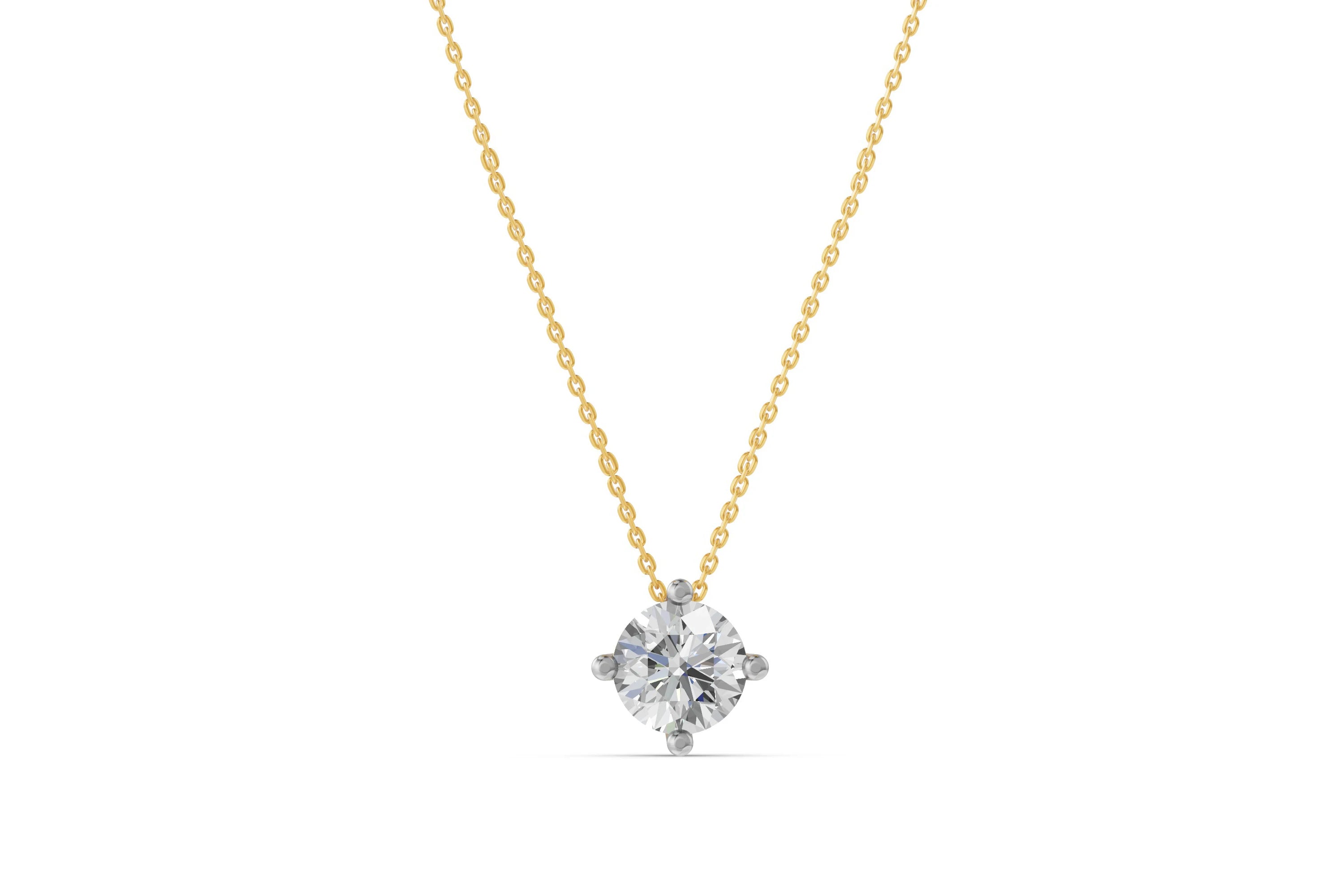 High Quality 2cts Lab Grown Diamond Necklace for Women 10k Yellow White Gold EF Clarity Cable Chain Fine Chains Necklaces