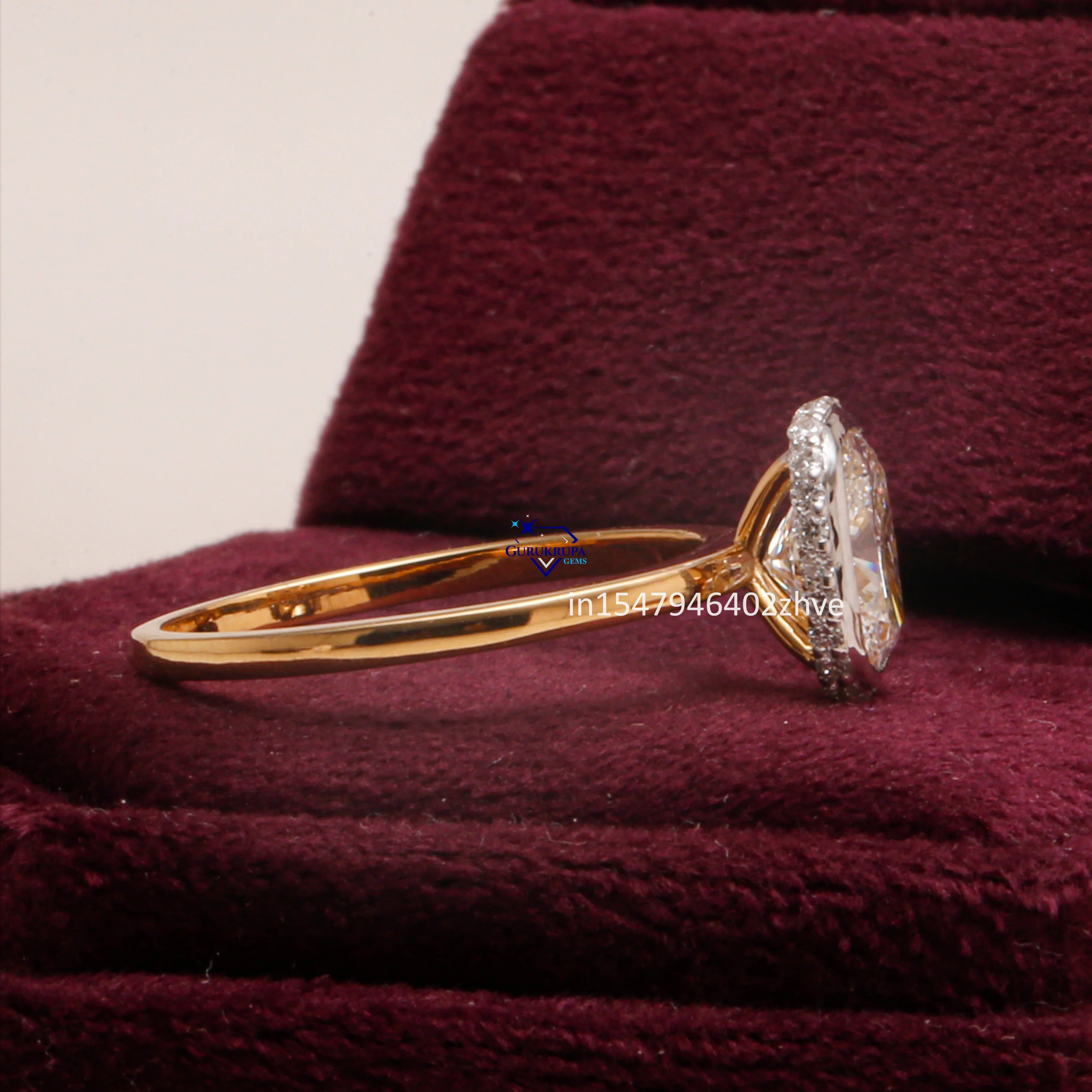 14 Kt Yellow Gold Rhodium Plated Solitaire Ring Women Brilliant Cushion Cut Diamond 2.5 CT VVS Clarity DEF Color Wedding