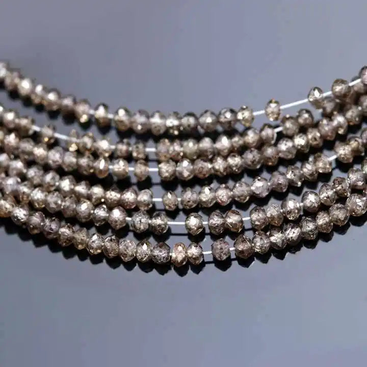 Natural Champagne Diamond Rondelle Beads Strand Faceted Loose Beads Jewelry Making 15 Inch Wholesale Top Grade Gemstone