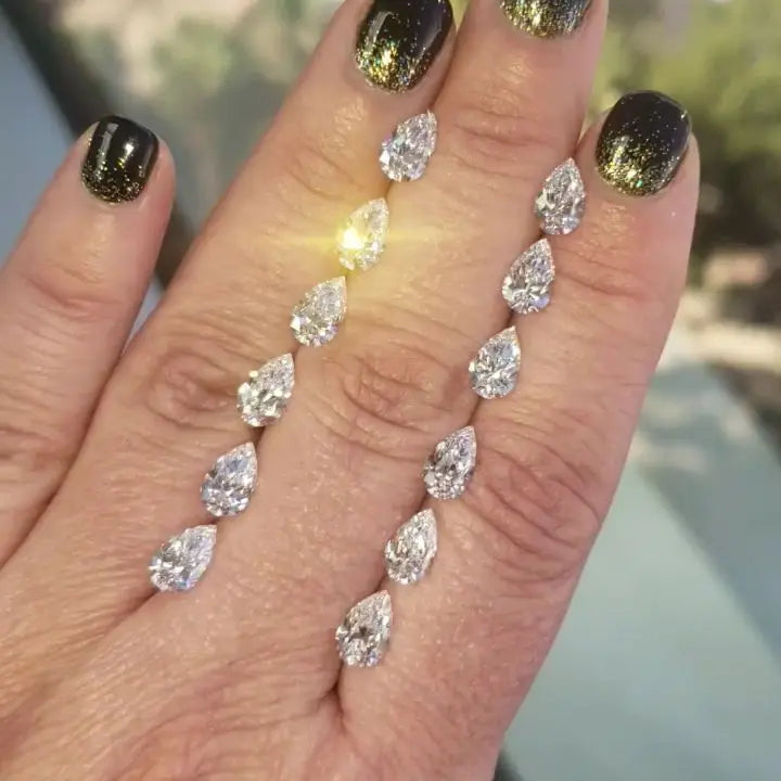 Pear Shape Loose CVD Diamond Wholesale High Quality IGI D Color Lab Grown Excellent Cut Filled Jewelry Making FedEx Express