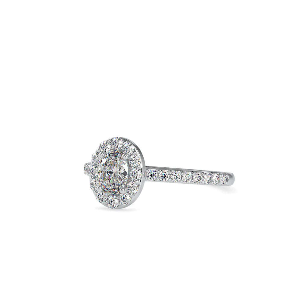 Hot Selling Oval Cut Lab Grown Diamond Engagement Ring High Quality Silver Plated Luxury Jewelry 29 Stones VS-VVS Clarity