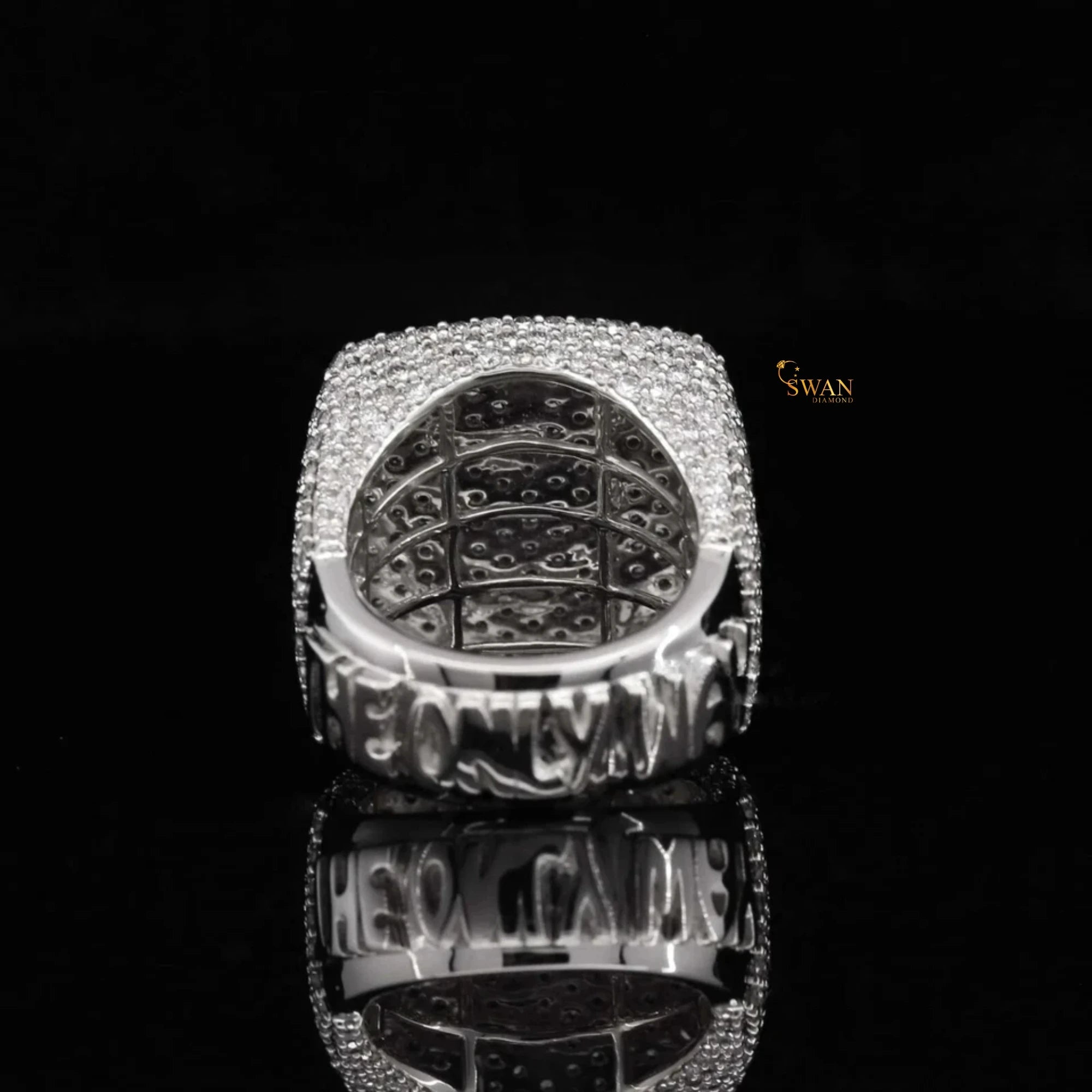 Stylish 10K Solid Gold IGI Certified Lab Grown Diamonds Fully Iced Out Hip Hop Party Ring for Men's Trendy Fashion