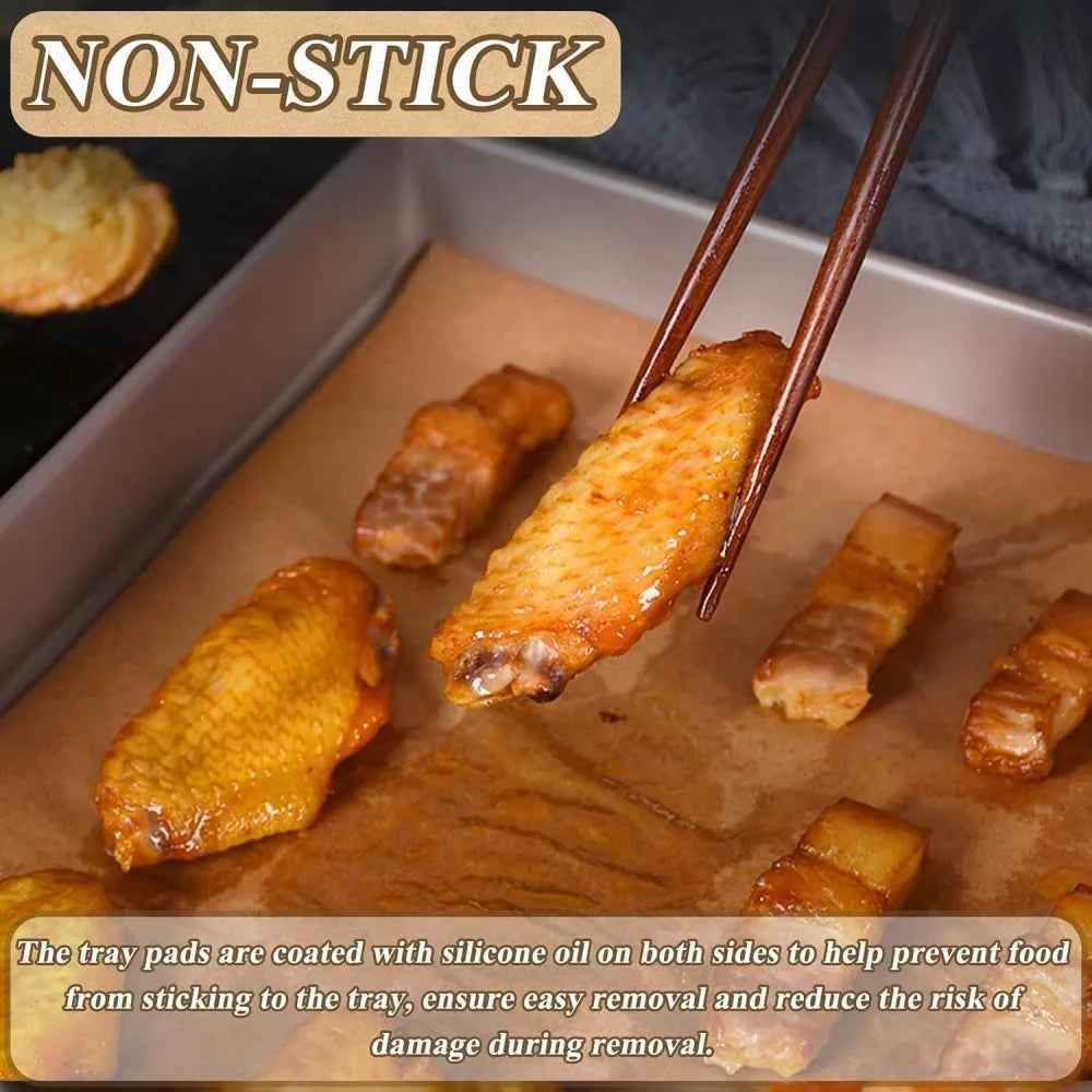 100Pcs Parchment Paper Baking Sheets Non-Stick Precut Baking Parchment Baking Paper Will Not Curl Burn Wax Paper