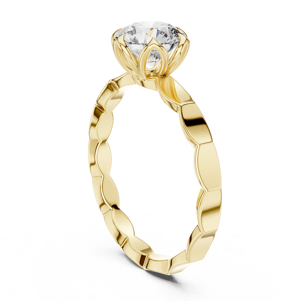 Customizable 0.50ct Lab Grown Diamond Ring 10K Gold Wedding Band EF VS1-2 Grade with 4 Prong Design Fine Jewellery Supplier