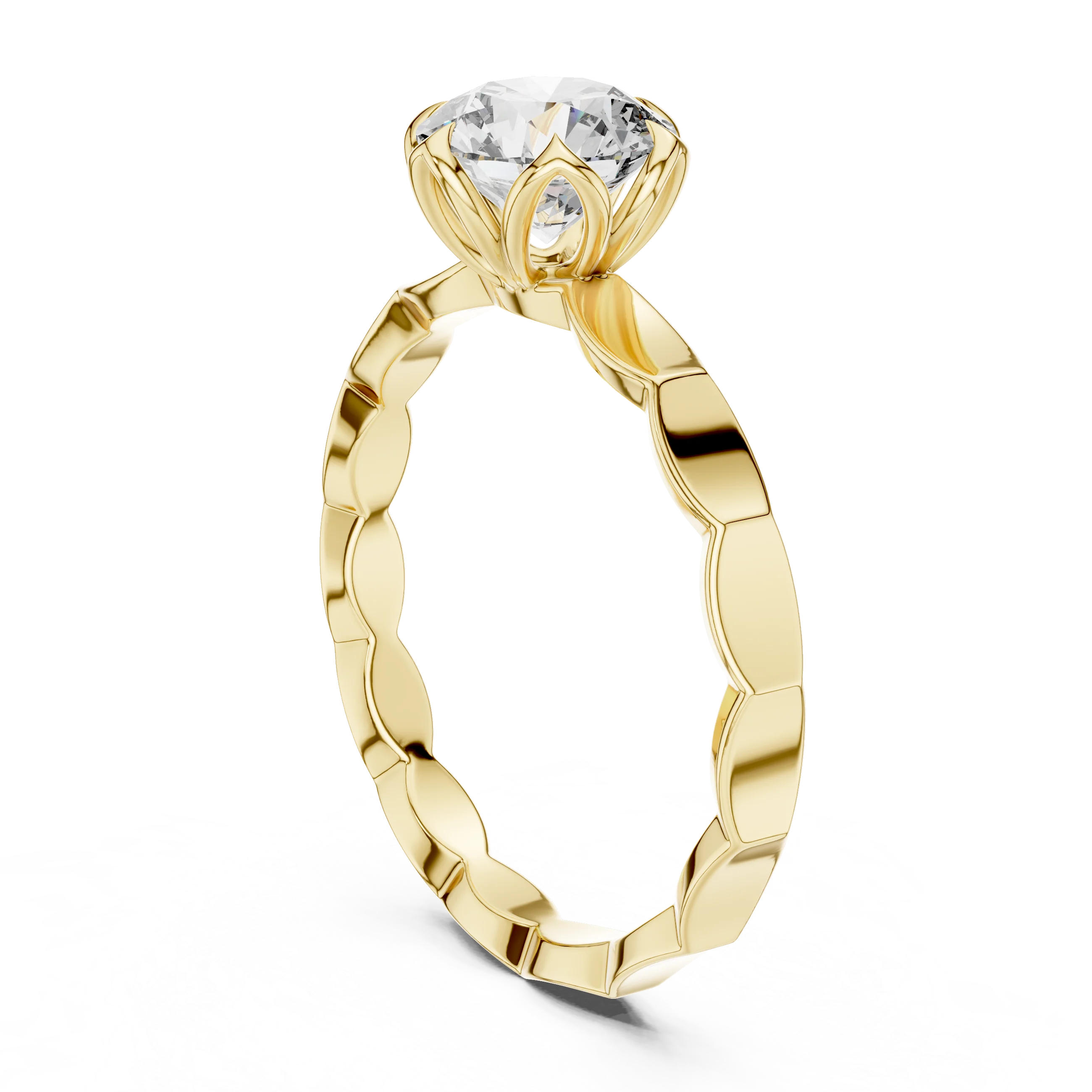 Customizable 0.50ct Lab Grown Diamond Ring 10K Gold Wedding Band EF VS1-2 Grade with 4 Prong Design Fine Jewellery Supplier
