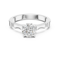 Wholesale 1ct Lab Grown Diamond Ring | 925 Sterling Silver | EF-VS1-2 | 4 Triangle Prongs Round Diamonds | Customizable Ring