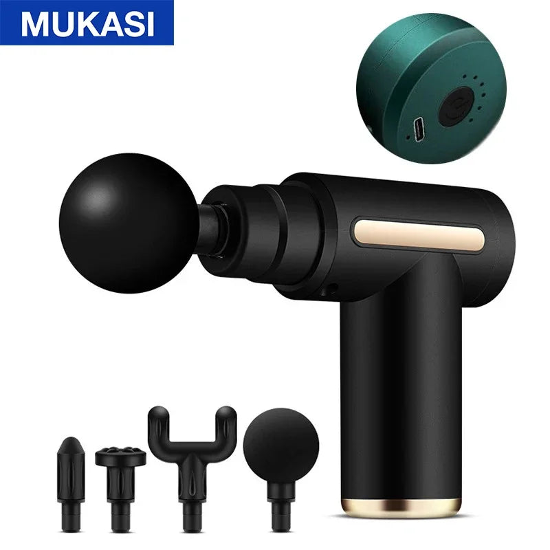 Black B Color Massage Gun With Extended Handle – Deep Tissue Relief
