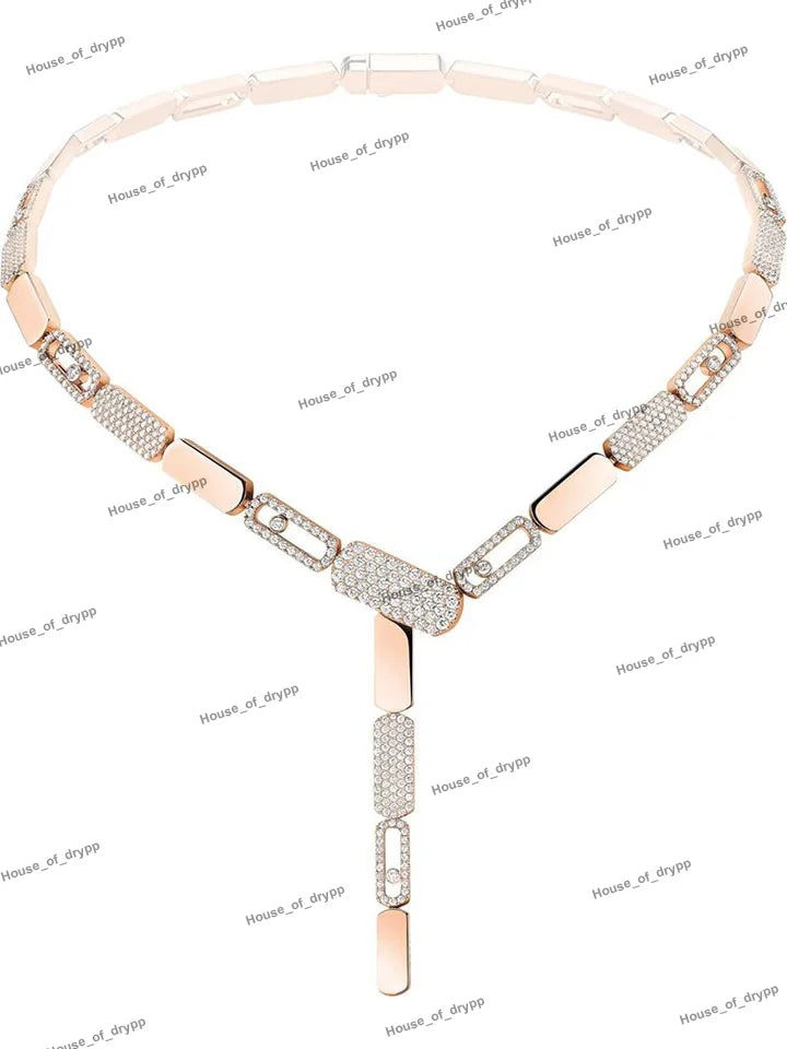 Y Shape Moissanite Diamond Necklace Silver Elegant Drop Design Sparkling Luxury Party Wear Daily Style Necklace
