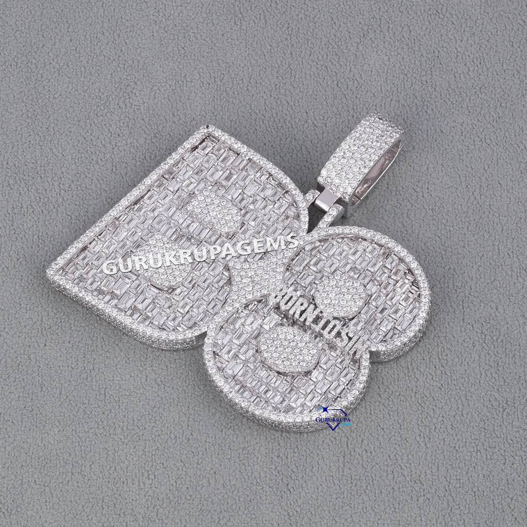 Personalized Custom Hip Hop Pendent 925 Sterling Silver Pendant Pass Tester VVS Moissanite Diamond Ice Out Letter Name Pendent