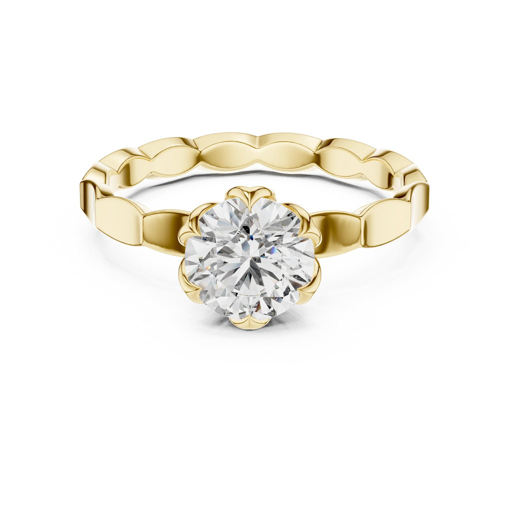 Customizable 0.50ct Lab Grown Diamond Ring 10K Gold Wedding Band EF VS1-2 Grade with 4 Prong Design Fine Jewellery Supplier